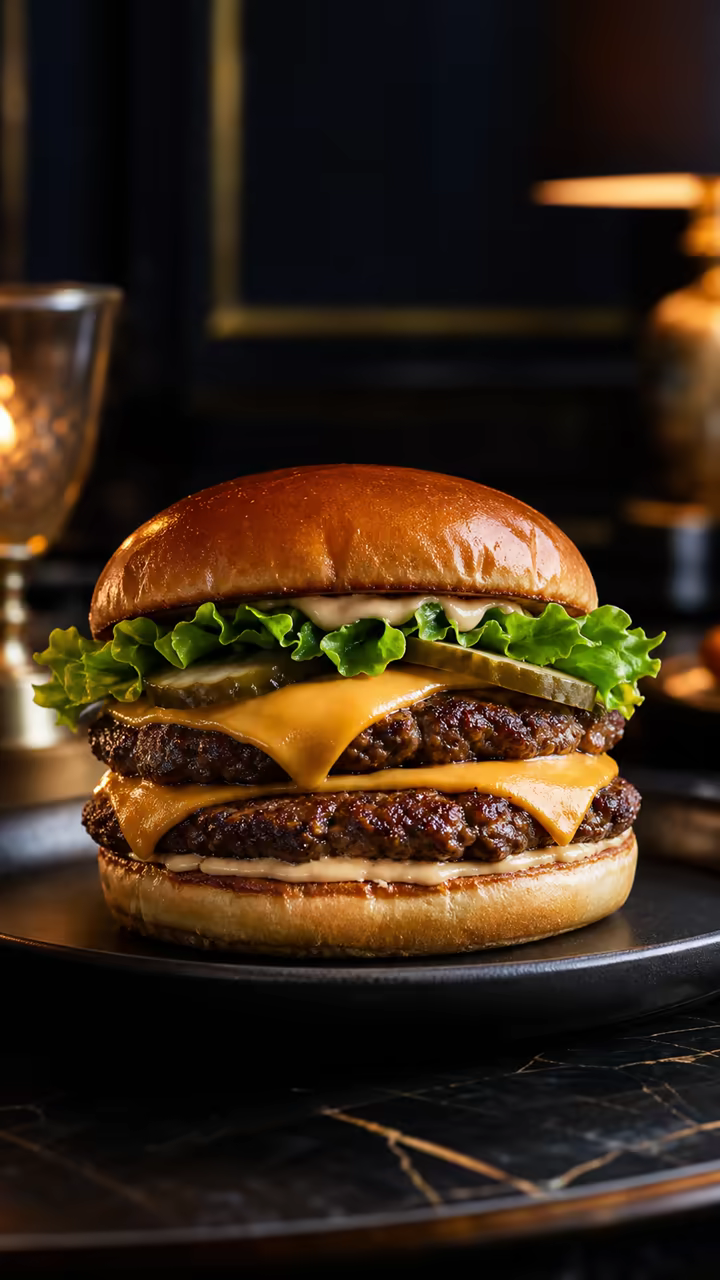 AI-generated premium burger restaurant campaign