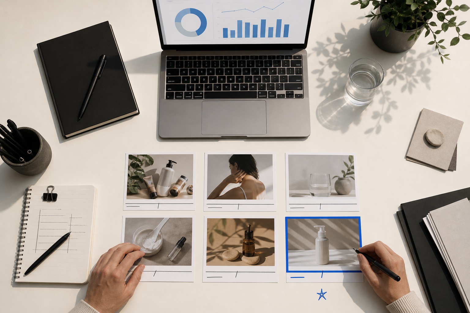 Performance marketer comparing creative concepts and campaign signals
