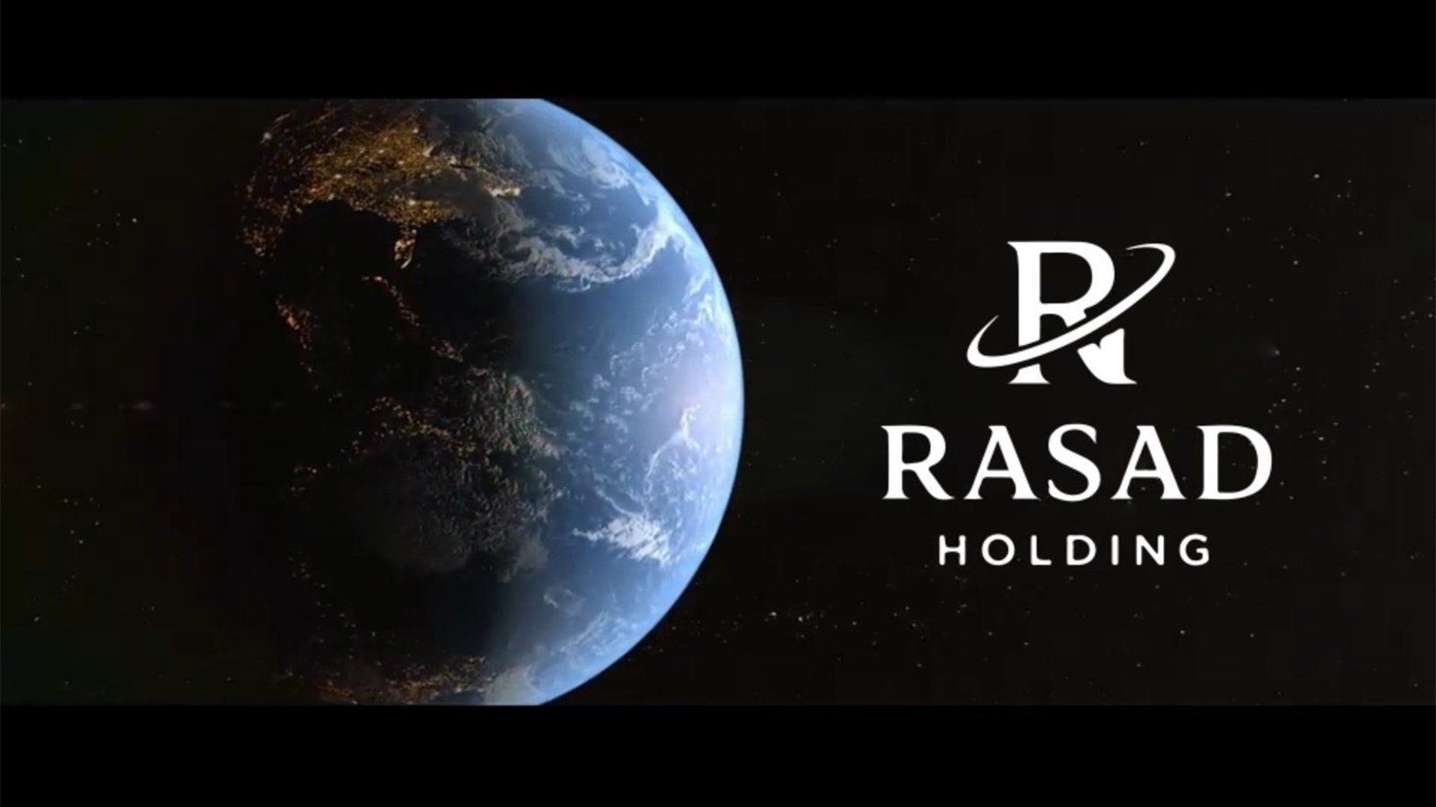 Rasad Holding brand shown beside Earth from space