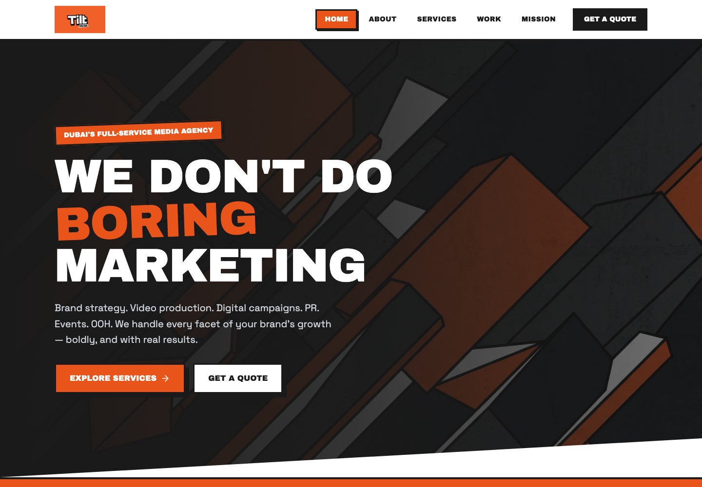 Tilt Media digital marketing agency website homepage